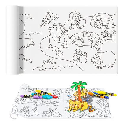 Jar Meló - Colouring Paper Roll - Tear & Stick - Animal Stories 3m