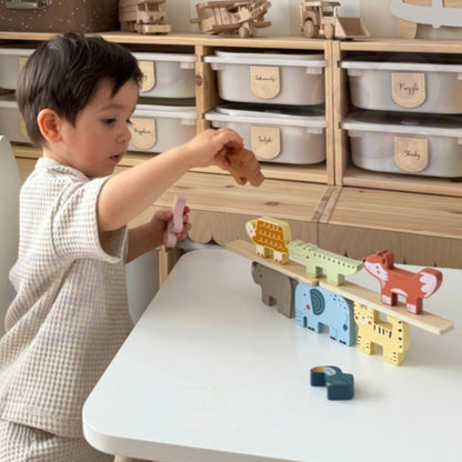 TookyToy - Wooden Stacking Animals Activity Toy