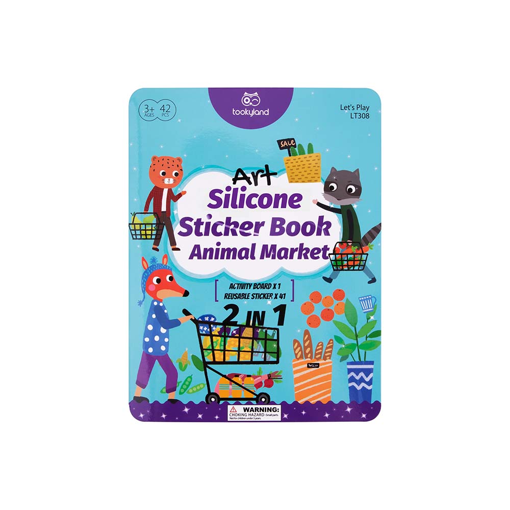 TookyToy - Silicone Sticker Book - Animal Market - Motherhood