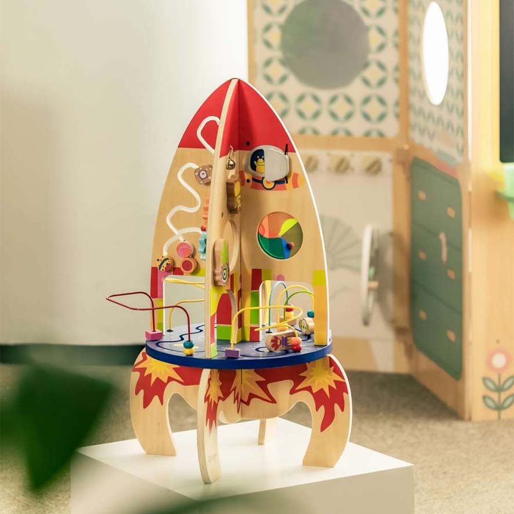 Classic World - Multi-Activity Busy Board Rocket - 37 x 37 x 62 cm