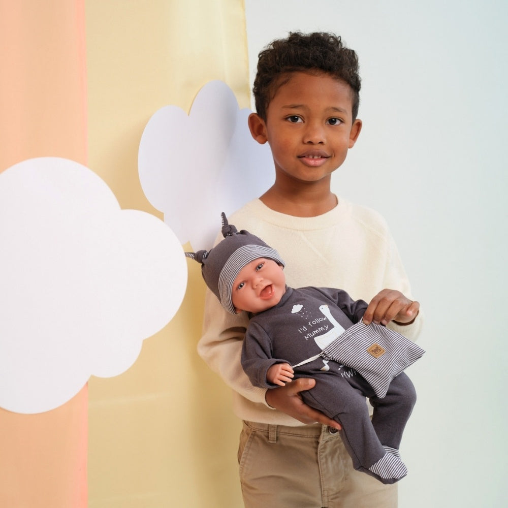Llorens - Baby Boy Doll with Laughing Mechanism, Clothing & Bag: Mimo- 42cm