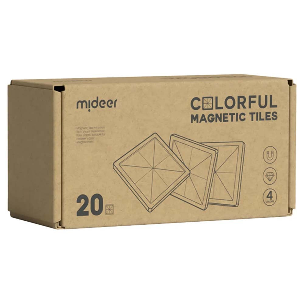 Mideer - Colourful Magnetic Tiles Building Set - Warm Colours - 20pcs