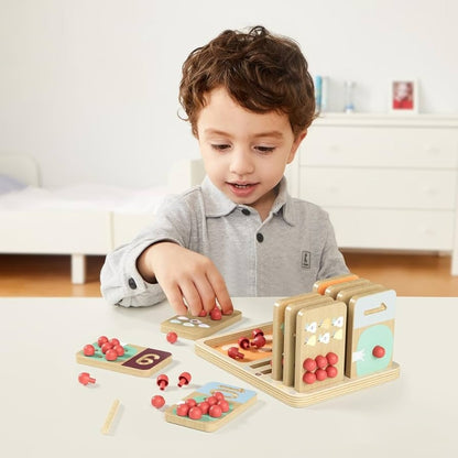 TopBright - Wooden Montessory Fruit Tree Counting & Writing Number Toy