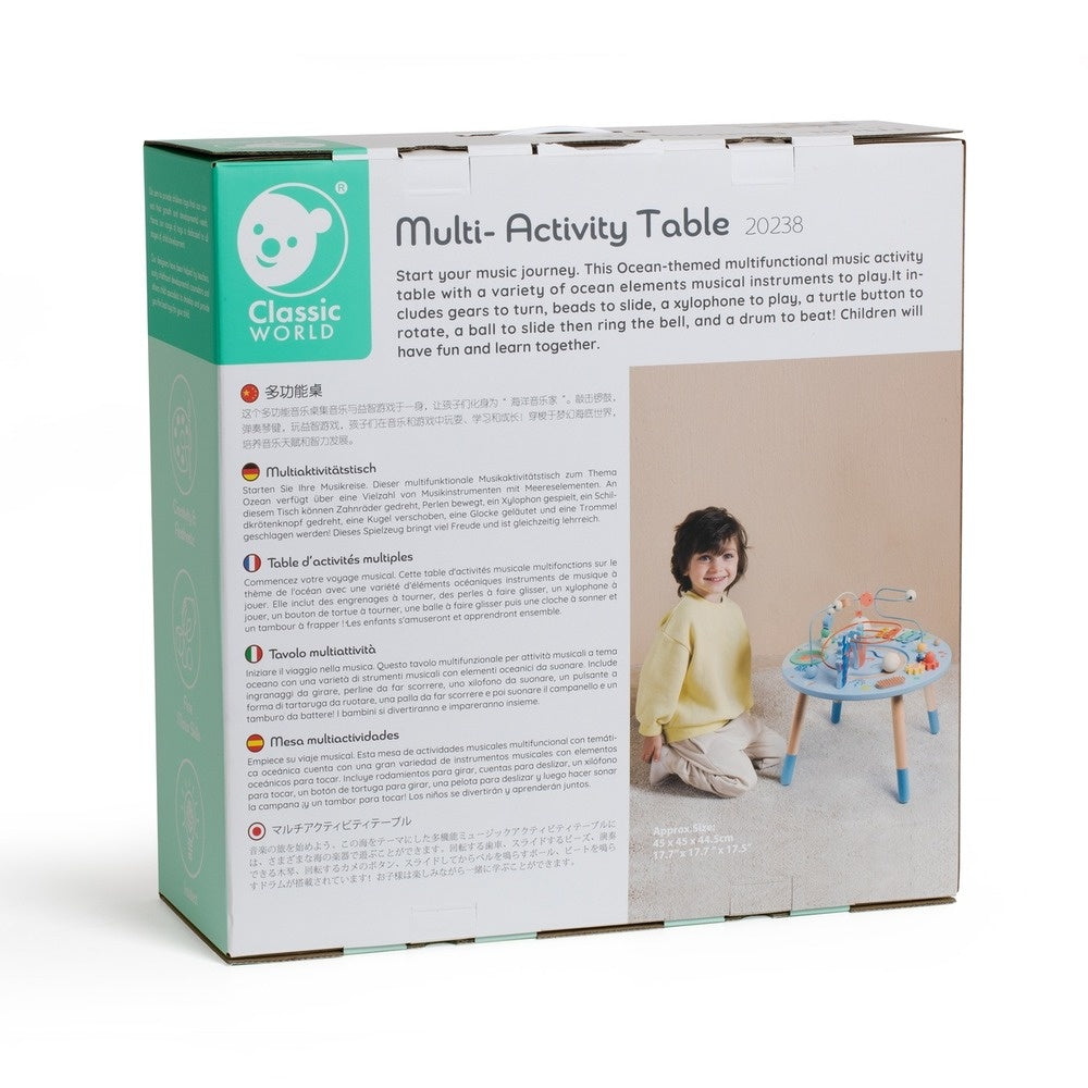 Classic World - Wooden Multi-Activity Table - Ocean-themed