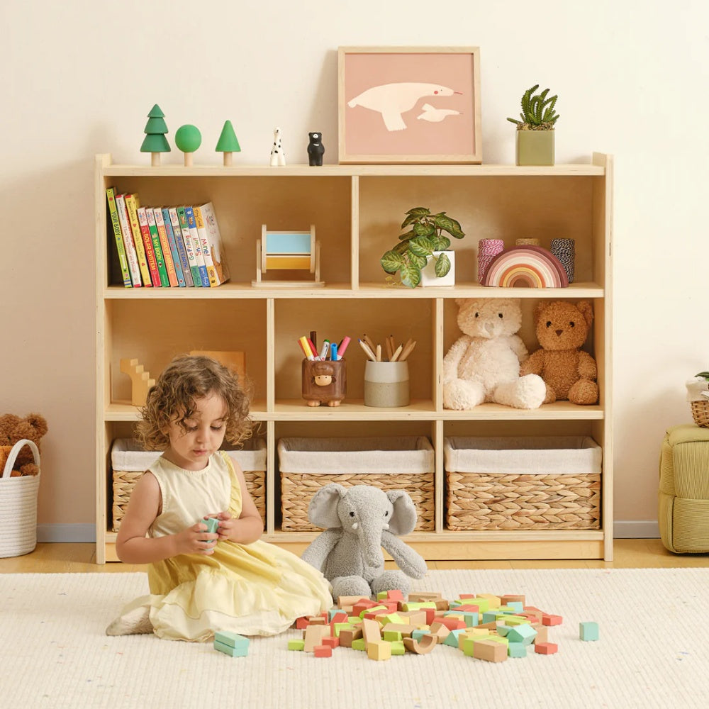 TookyToy - Wooden Shelf and Toy Storage for Kids Room: Plywood 90x113cm