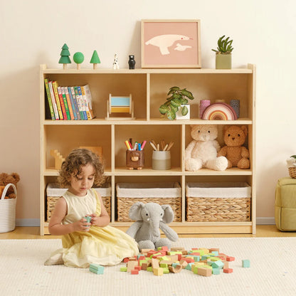 TookyToy - Wooden Shelf and Toy Storage for Kids Room: Plywood 90x113cm
