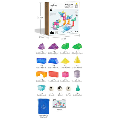 Mideer - Creative Magnetic Building Blocks Set - 46 Pieces