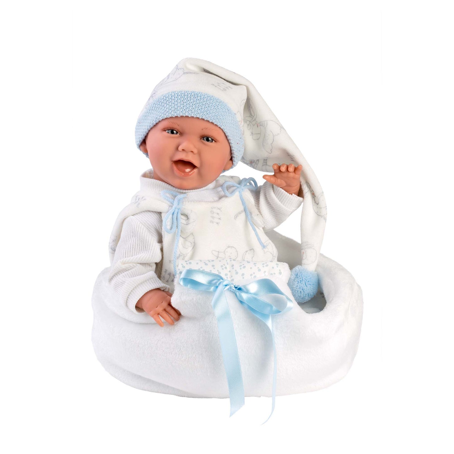 Llorens - Baby Boy Doll with Laughing Mechanism Clothing & Baby Swing: Mimo - 42cm - Motherhood