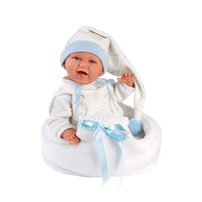 Llorens - Baby Boy Doll with Laughing Mechanism Clothing & Baby Swing: Mimo - 42cm - Motherhood
