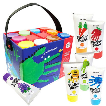 Jar Meló - Finger Paint - Non-Toxic & Safe for Kids - 10 Colours