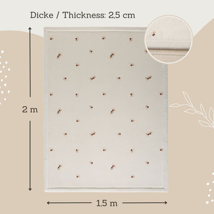 Hakuna Matte - CloudSoft Play Mat Carpet - Floral 200 x 150 x 2.5 cm