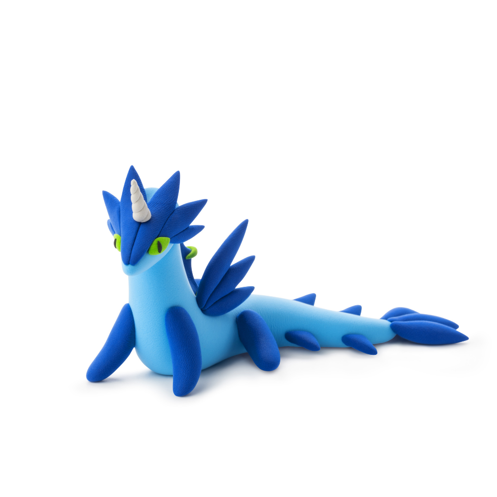 Hey Clay - Modelling Air-Dry Clay with Fun Interactive App - Reef, Series Dragon Island, 3 cans