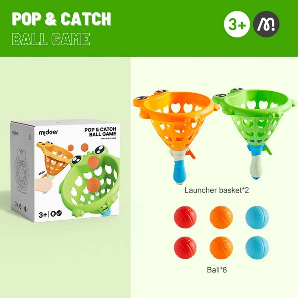 Mideer - Pop & Catch Ball Game Happy Frog - Gross Motor Skills for Kids