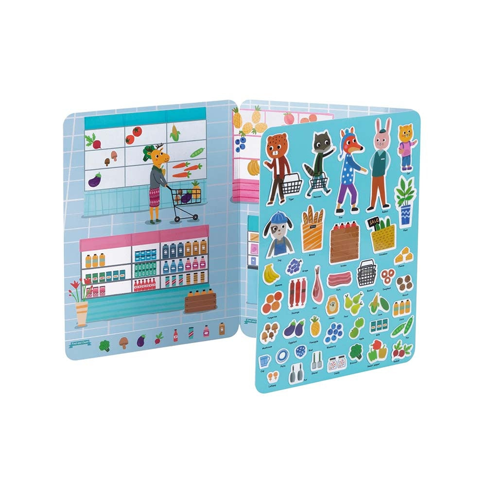 TookyToy - Silicone Sticker Book - Animal Market