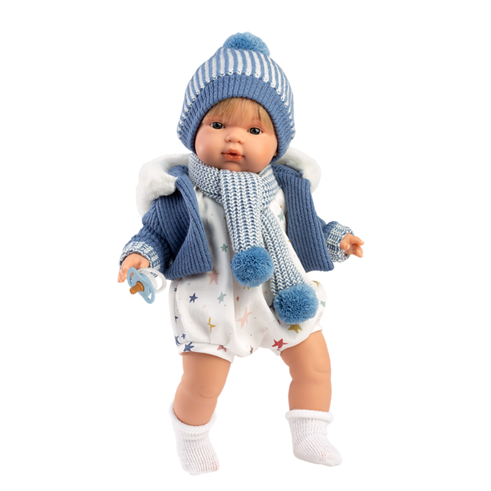 Llorens - Baby Boy Doll with Crying Mechanism, Clothing, & Accessories: Sasha - 38cm