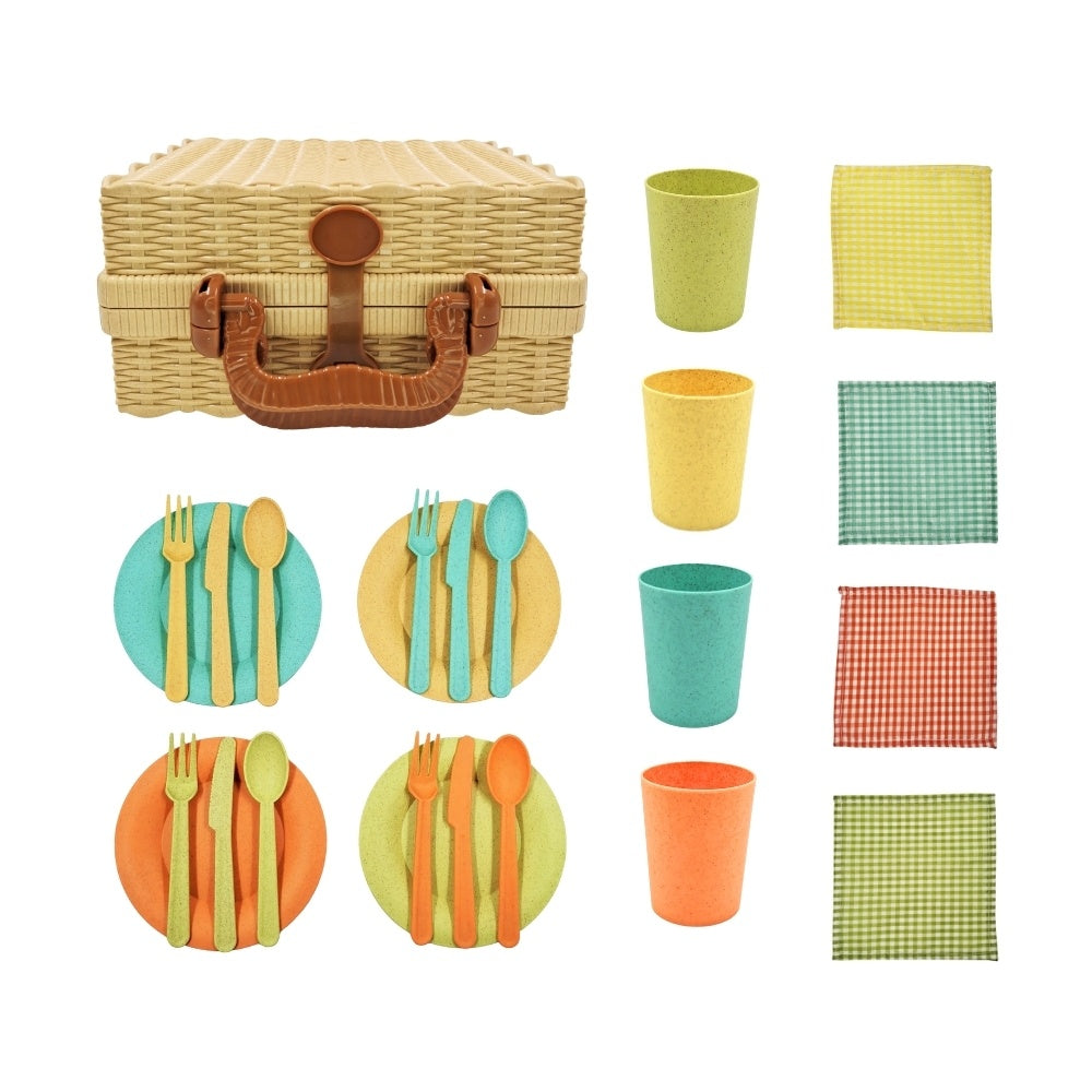 Mingli Toys - Pretend & Play - Picnic Set - Eco-friendly - 25 Pieces