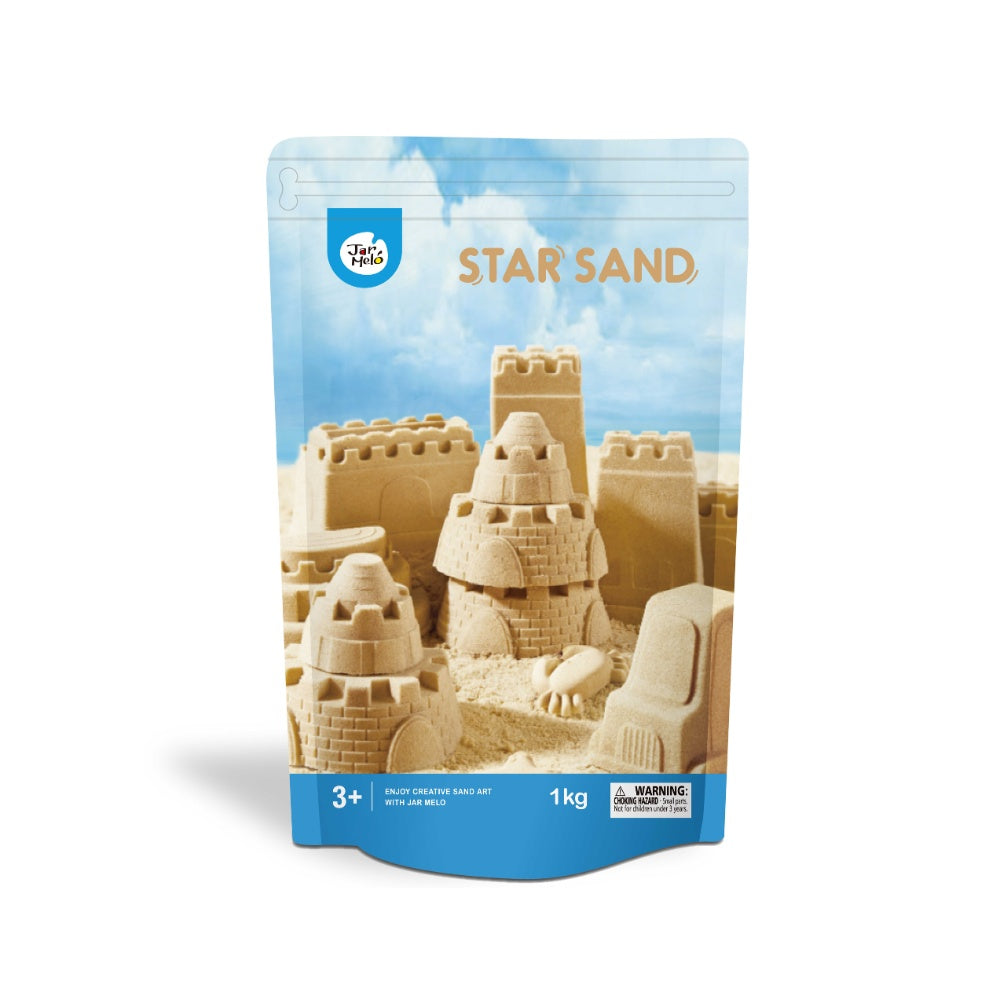 Jar Meló - Kids Kinetic Sand Play Set with 2kg Magic Sand, Tray and Tools