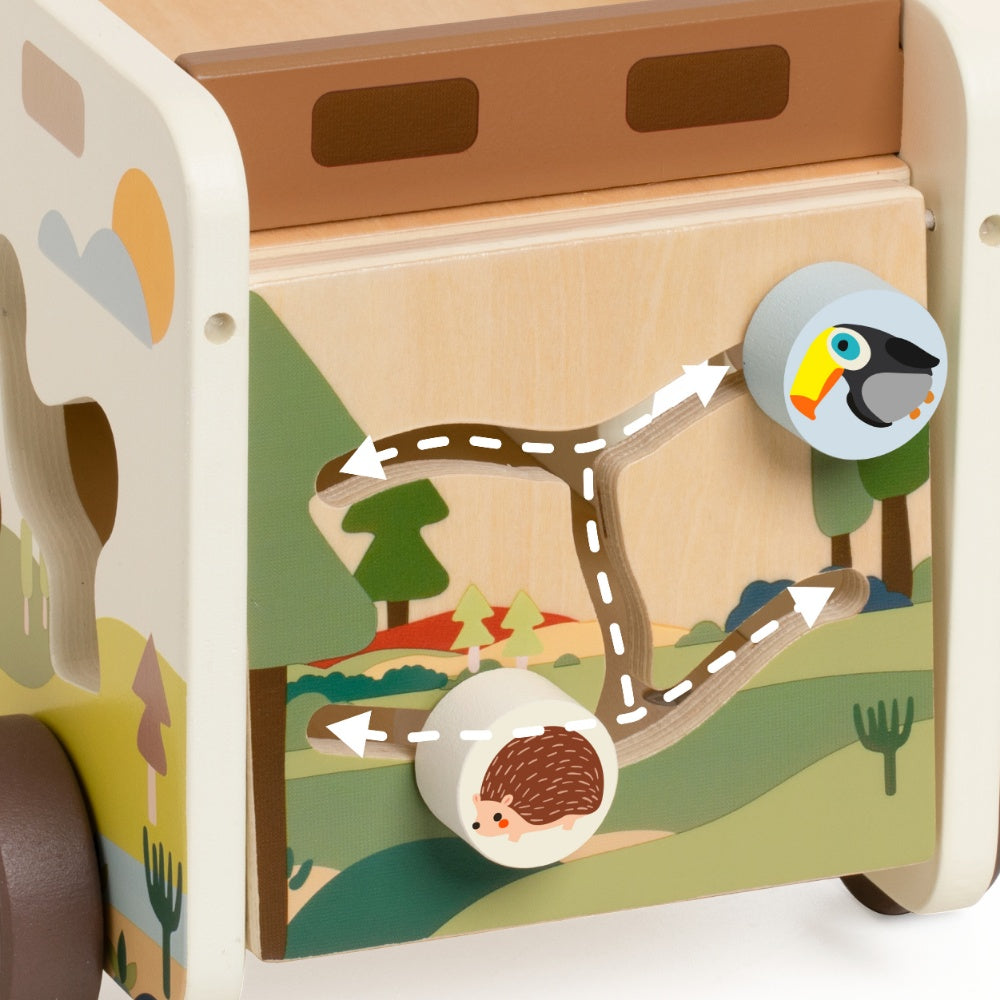 Classic World - Safari Adventurer Wooden Shape Sorter and Play Truck