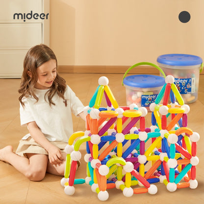 Mideer - Rainbow Magnetic Building Sticks STEM Construction Toy - 60 Pieces