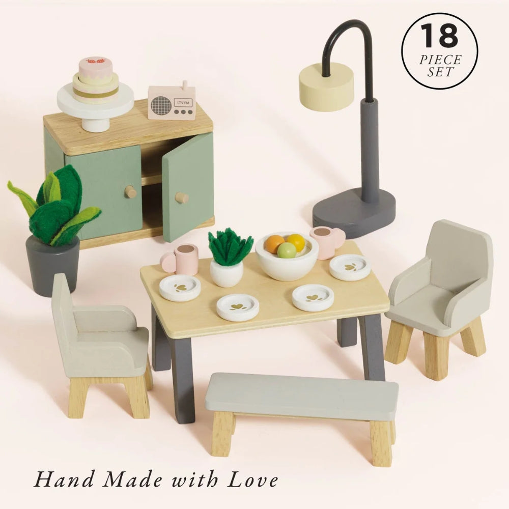 Le Toy Van - Dolls House Furniture: Dining Room Set - 18pcs