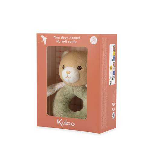 Kaloo - Rattle Soft Toy - Green Bear