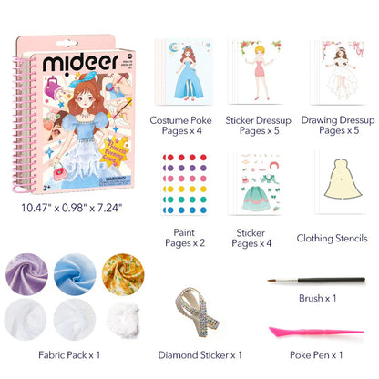 Mideer - Dress Making Arts & Crafts Book Set: Princess Evening Gown