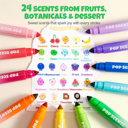 Jar Meló - Scented Markers - 24 Washable Non-Toxic Colours