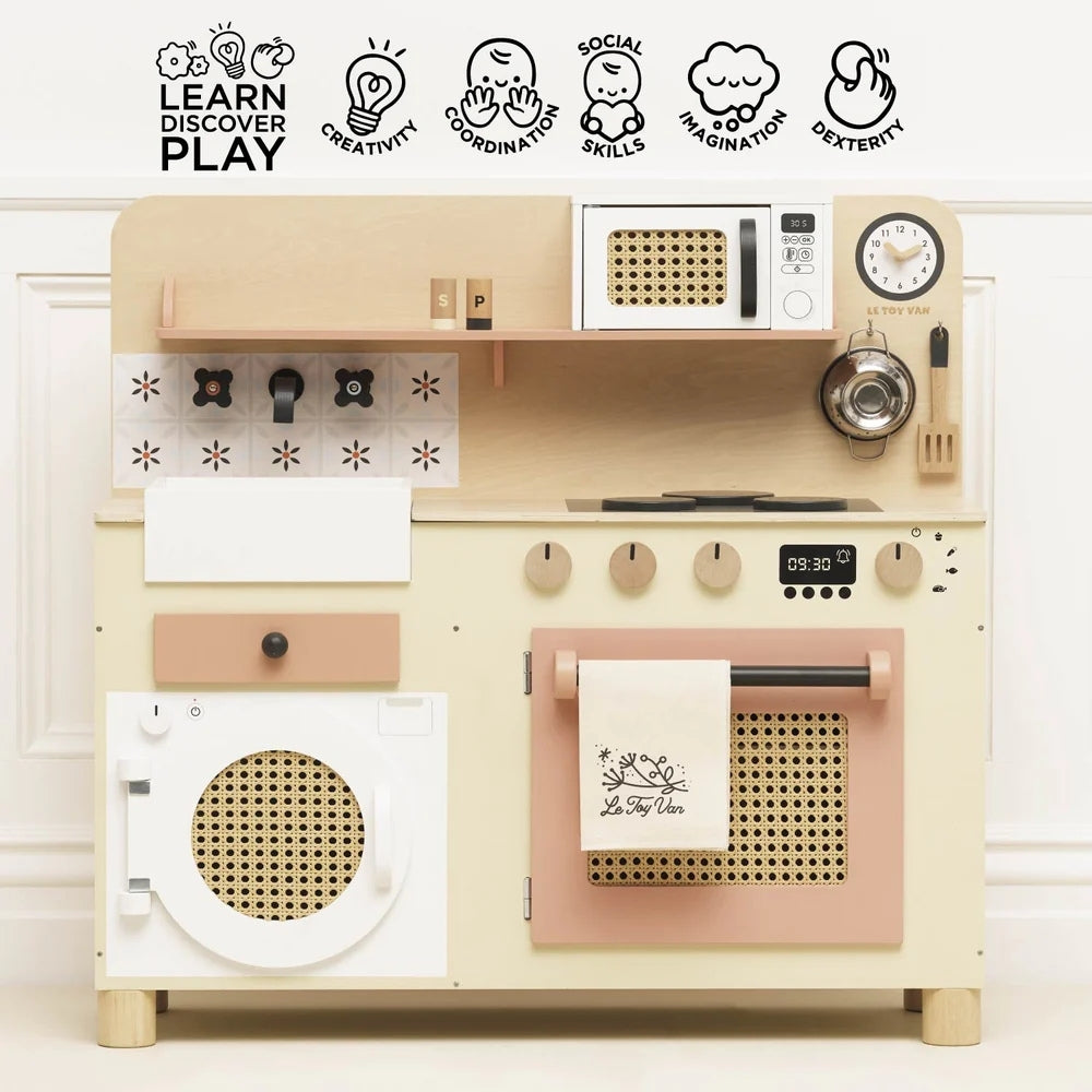 Le Toy Van - Family Size Rattan Wooden Play Kitchen