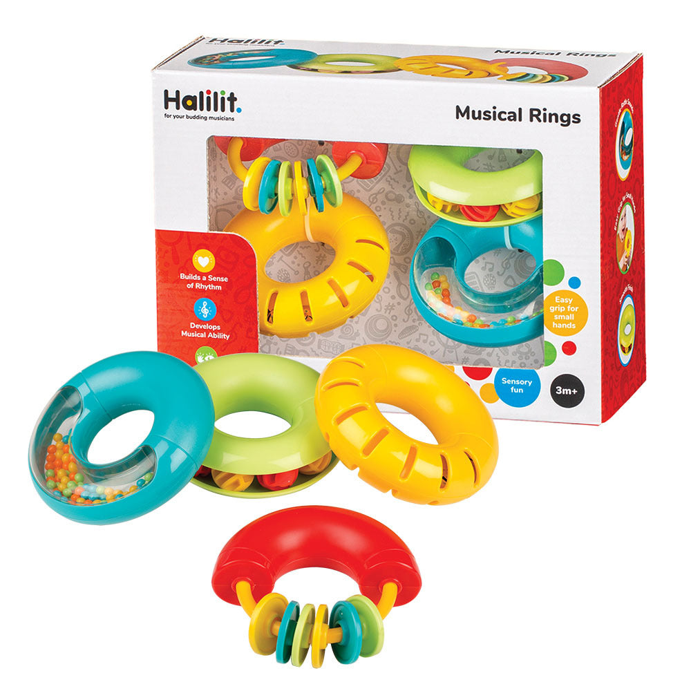 Halilit - Music Instrument for Babies & Toddlers - Musical Rings Gift Set of 4