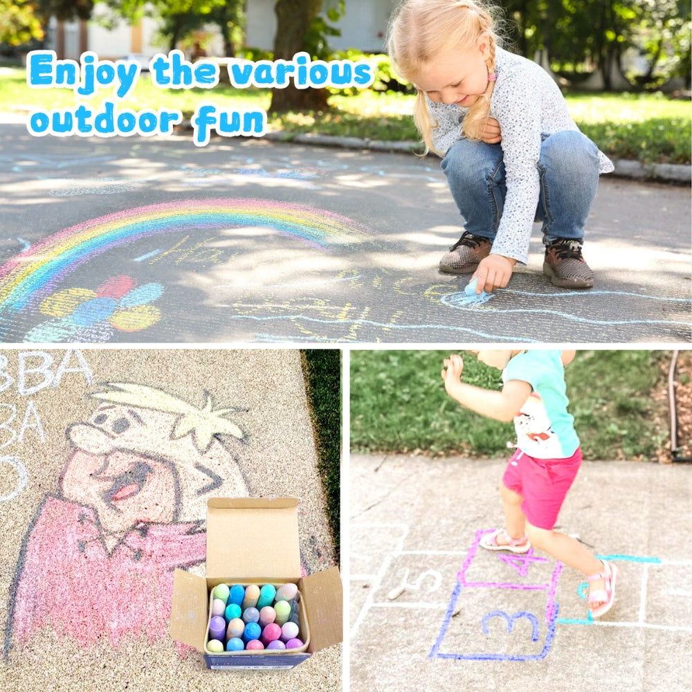 Jar Meló - Sidewalk Chalk - Washable & Non-Toxic - 15 Colours 20pcs