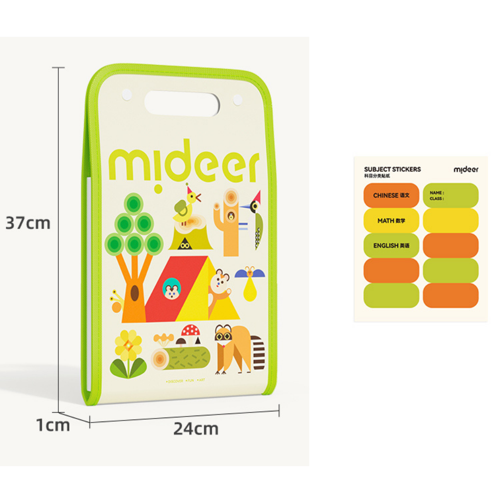 Mideer - Accordion File Organiser - 13 Pocket Subject & Homework Sorter