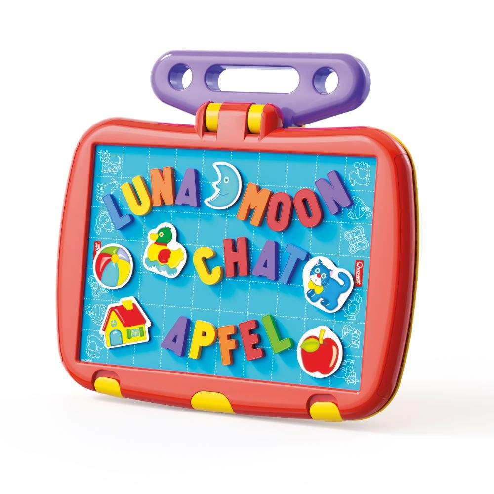 Quercetti - 2-in-1 Peg Board & Magnetic Board Set - Mosaic Art & Letter Play