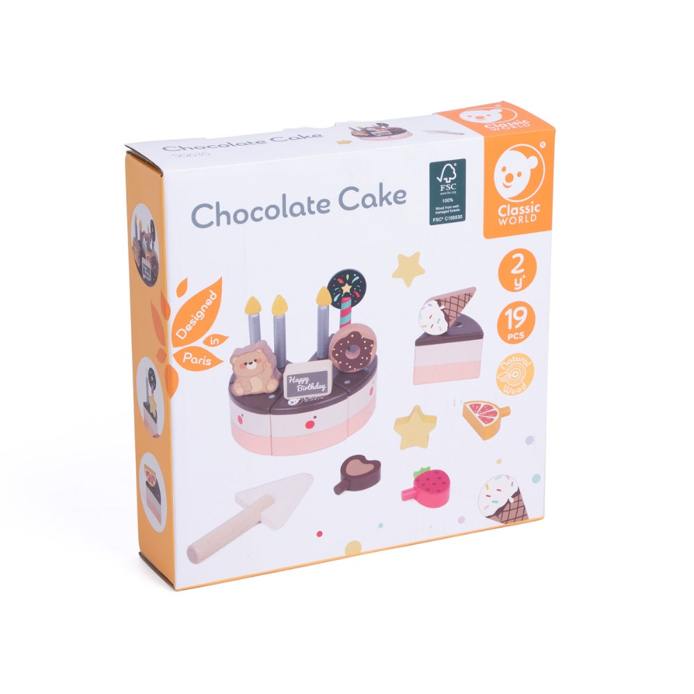 Classic World - Pretend & Play - Chocolate Birthday Cake - 19pcs
