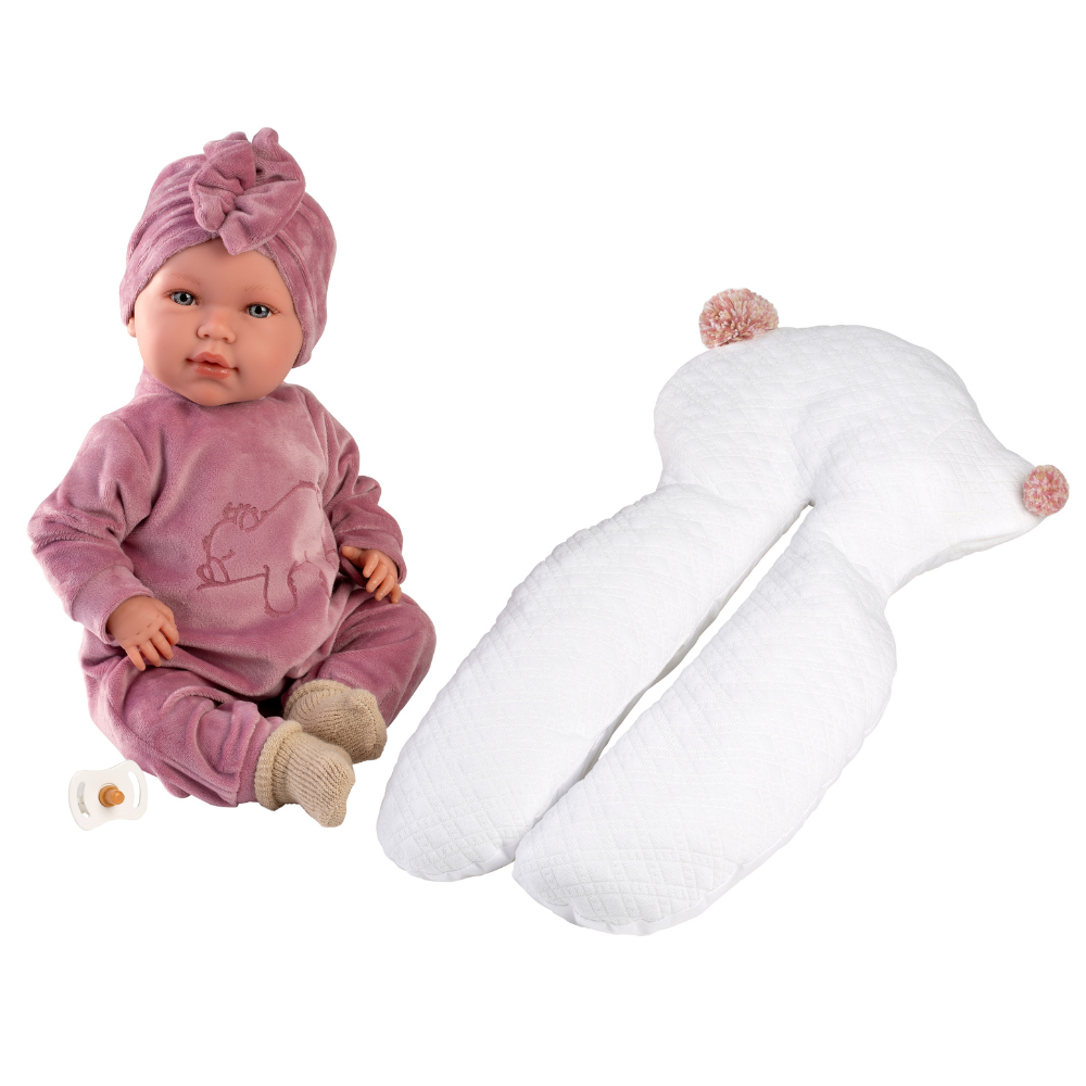Llorens - Baby Girl Doll with Clothing & Sleeping Cushion: Abril - 42cm