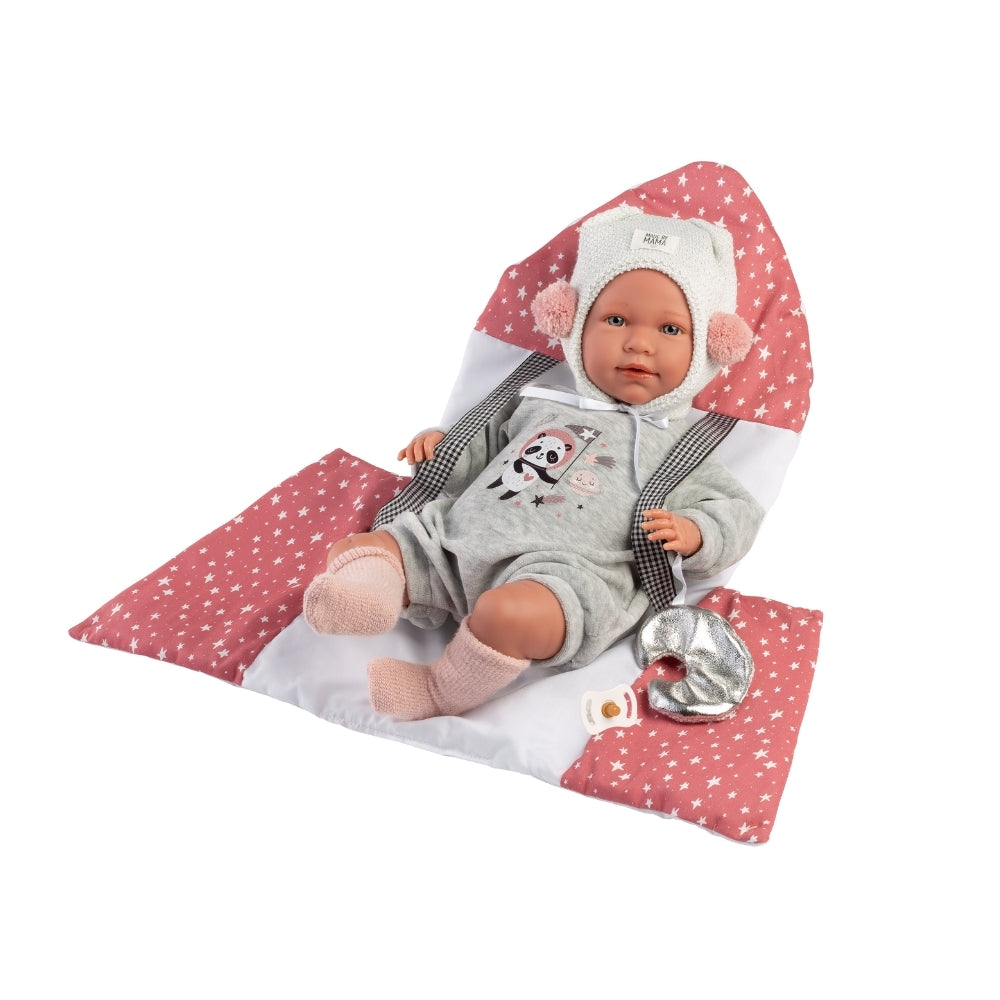 Llorens - Baby Girl Doll with Crying Mechanism, Clothing & Space Carrier: Mimi - 42cm
