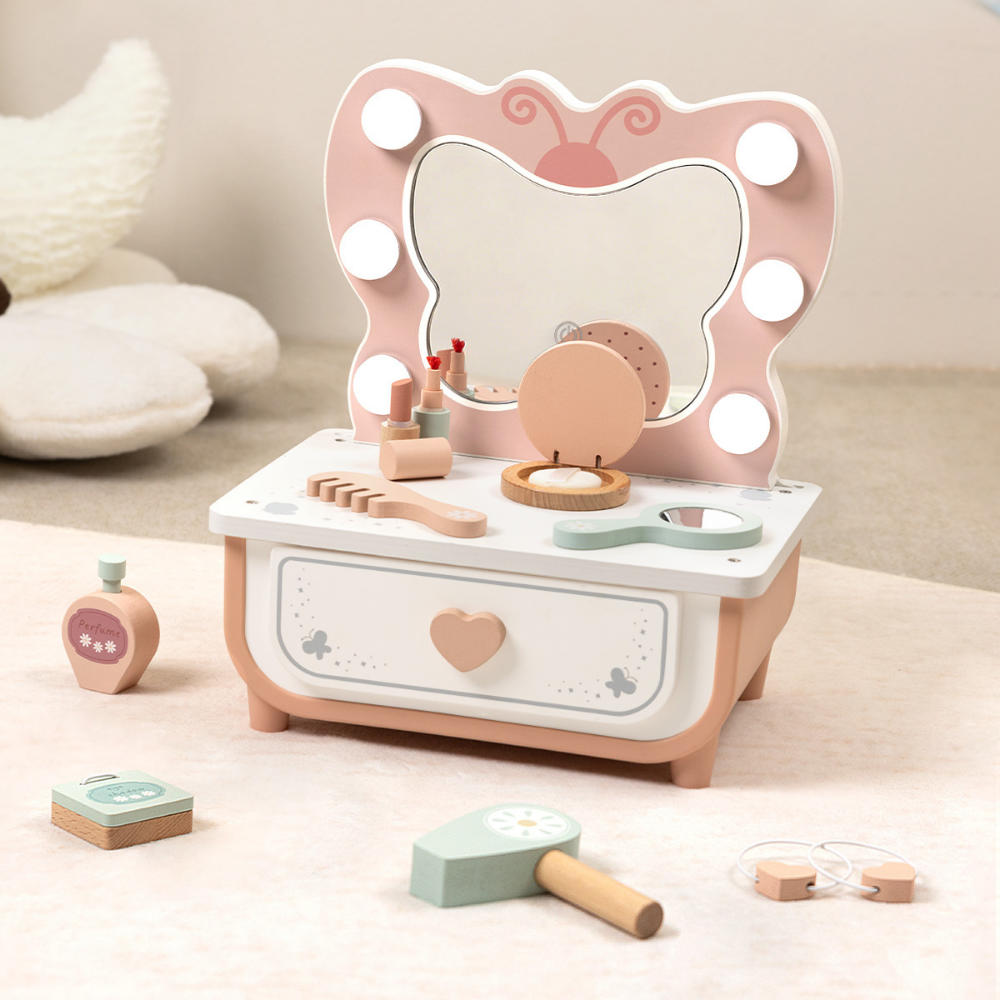TookyToy - Pretend Play Butterfly Dressing Table Set - 14 Pieces
