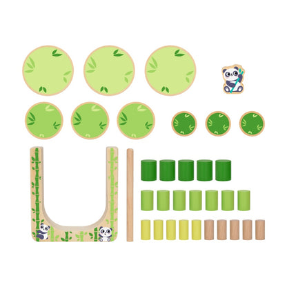 hi Pando - Timber Tumble - 2-in-1 Wooden Bamboo Balancing Game - 33pcs