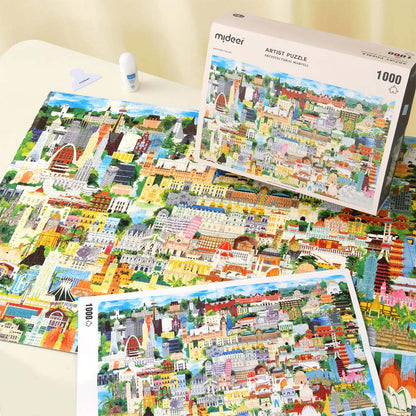 Mideer - Architectural Marvels - 1000 Piece Jigsaw Puzzle in Gift Box