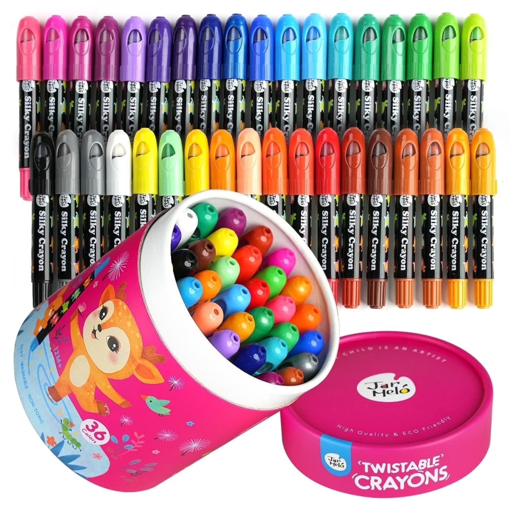 Jar Meló - Twistable Silky Crayons - Washable - 36 Colours