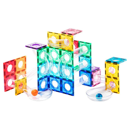 Mideer - Colourful Magnetic Tiles Building Set - Marble Run - 100pcs