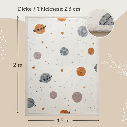 Hakuna Matte - CloudSoft Play Mat Carpet - Happy Planets 200 x 150 x 2.5 cm