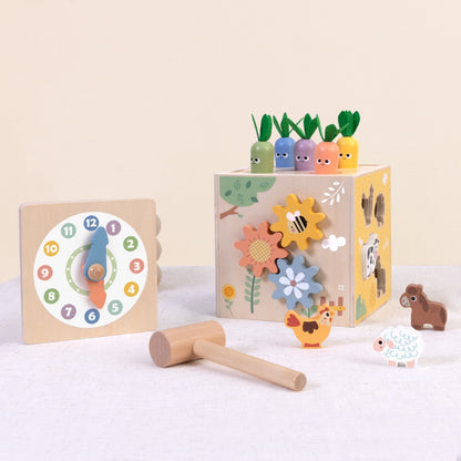 TookyToy - Wooden Play Cube Activity Toy