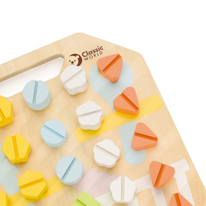 Classic World - Play & Learn - Wooden Screw Board Fine Motor Activity Toy