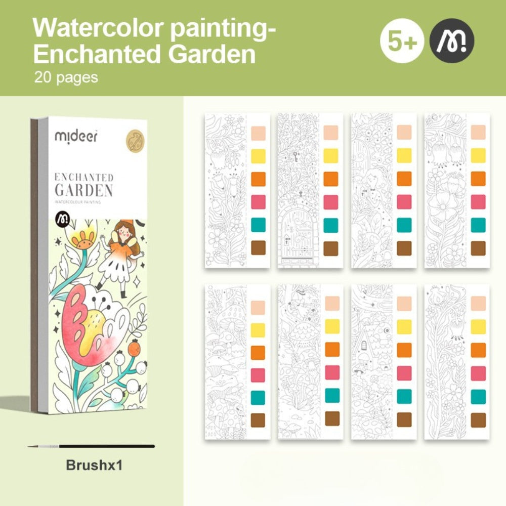 Mideer - Watercolour Painting Set - Travel Size - Enchanted Garden