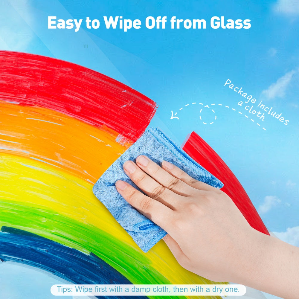 Jar Meló - Bath & Window Twistable Crayons - 6 Silky Washable Colours