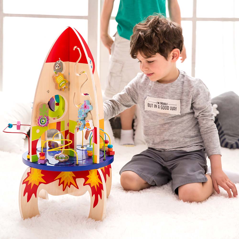 Classic World - Multi-Activity Busy Board Rocket - 37 x 37 x 62 cm