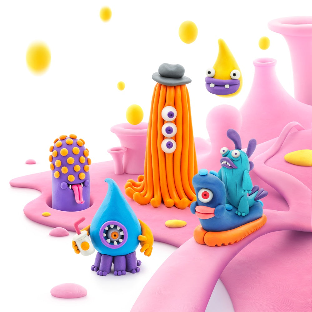Hey Clay - Modelling Air-Dry Clay with Fun Interactive App - Beasts, 15 cans