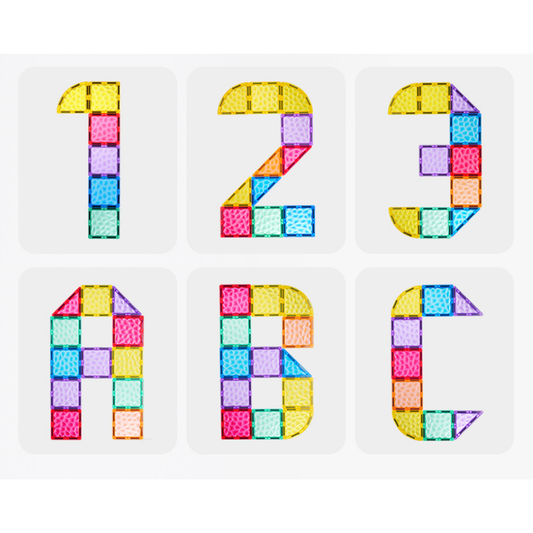 Mideer - Colourful Magnetic Tiles Building Set - Iridescent Rainbow - 90pcs