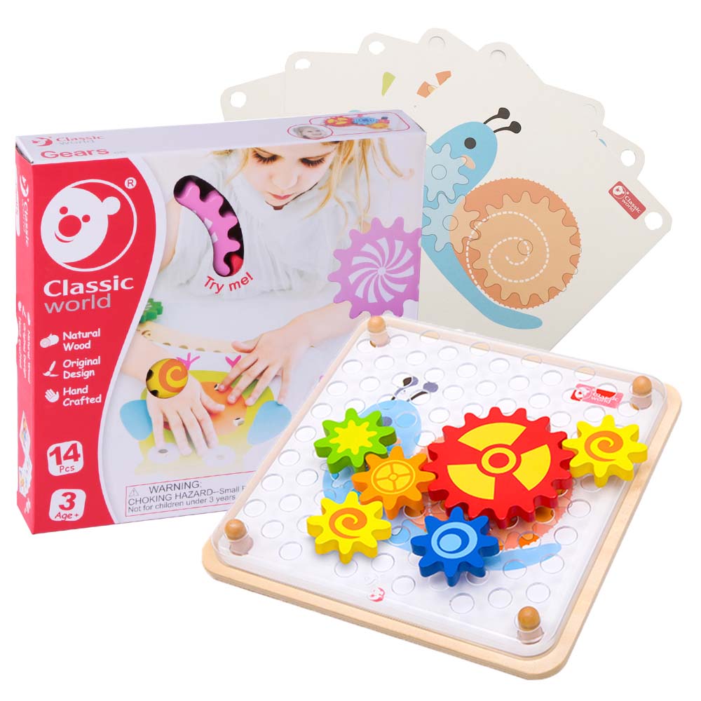 Classic World - Gears Game with Activity Cards - 14pcs