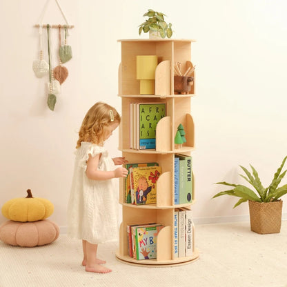 TookyToy - Rotating Bookshelf, Standing Bookcase for Kids Room
